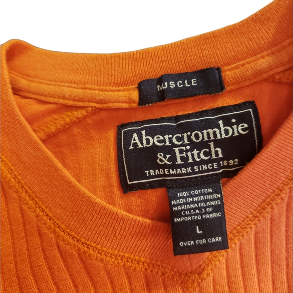 Abercrombie & Fitch Men's XL Long Sleeve Orange Shirt - Picture 5 of 5